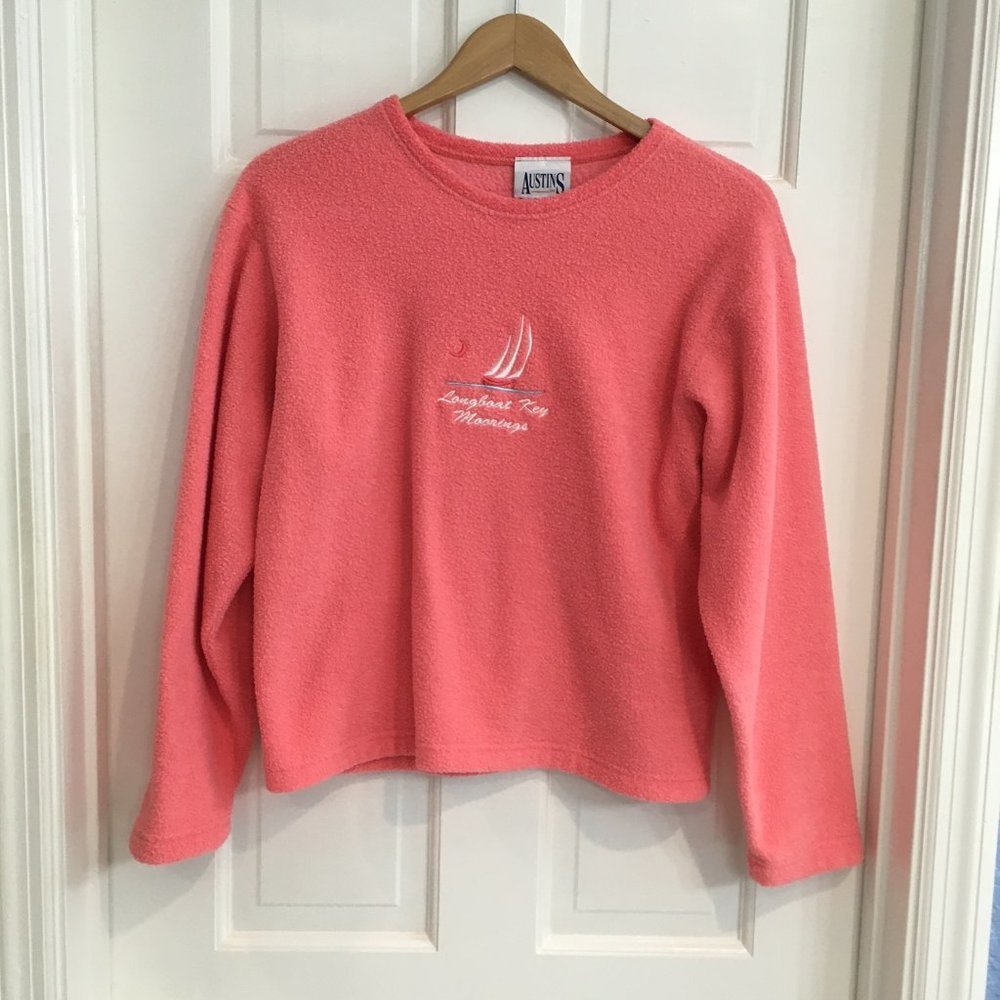 Longboat Key Moorings Peach Fleece S/M P/M EUC